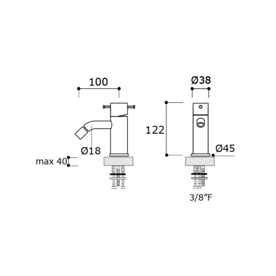 Mina Modo 208253 Bidet-Mischbatterie