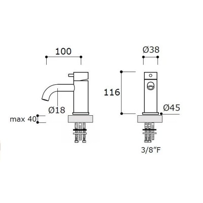 Mina 8251 Ivi Waschtischarmatur