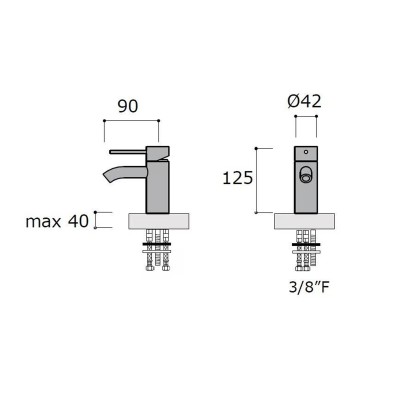 Mina 11253 Italic bidet mixer tap