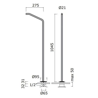 Mina 11321T + 11100 Grifo mezclador de lavabo de pie de 2 orificios