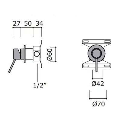 Mina 11321T + 11100 Grifo mezclador de lavabo de pie de 2 orificios