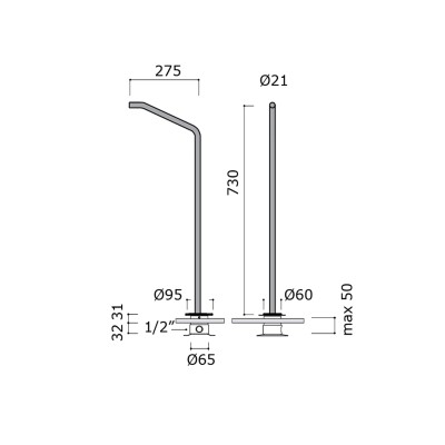 Mina 11221T + HV112 Bateria wannowa montowana na podłodze