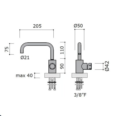 Bateria umywalkowa Mina 4514 Synth