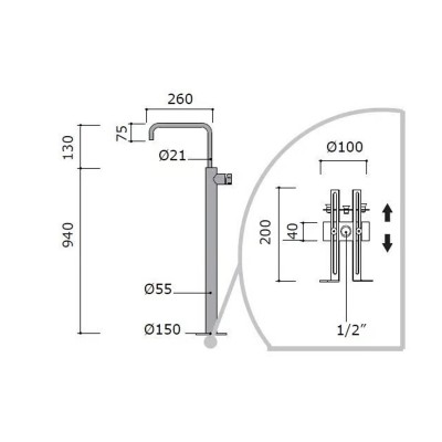 Bateria umywalkowa stojąca Mina 4380T Synth
