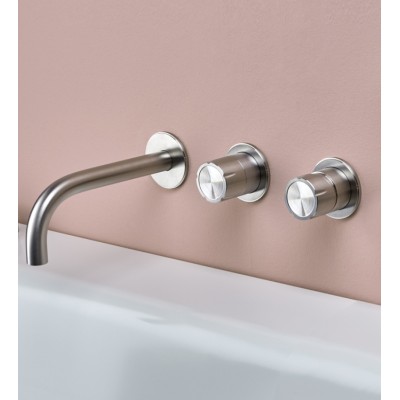 Robinet de baignoire mural Mina 4490 Synth à 3 trous avec boutons intégrés