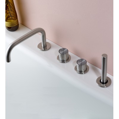 Mina 44925 Synth Einbau-Badewannenarmatur mit Griffen und Duschkopf