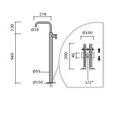 Robinet mitigeur sur pied Stiriana Mina 6391T