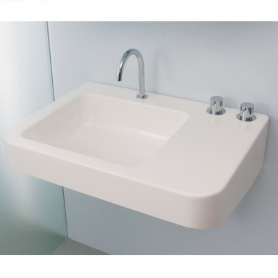 Umywalka łazienkowa Rapsel Montecatini Gio Ponti 71 cm biała ceramika