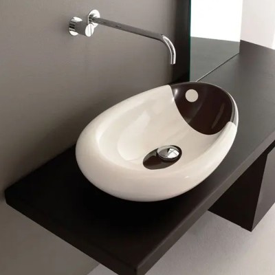Raspel Orca 65cm two-tone velvet countertop washbasin