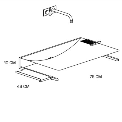 Évier Rapsel X-treme grand format avec porte-savon 75 cm en acier inoxydable