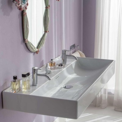 Umywalka Rapsel Grand Kanal 100 cm biała ceramiczna