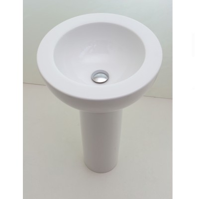 Lavabo de suelo de cerámica blanca Rapsel Positano de 48 cm