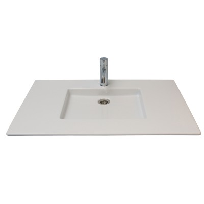 Umywalka ścienna Rapsel Albeus 80 cm biała ceramiczna