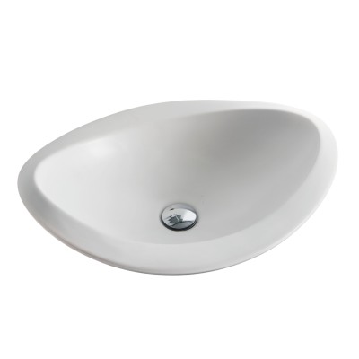 Umywalka nablatowa Rapsel Nido 62,5 cm biała ceramiczna