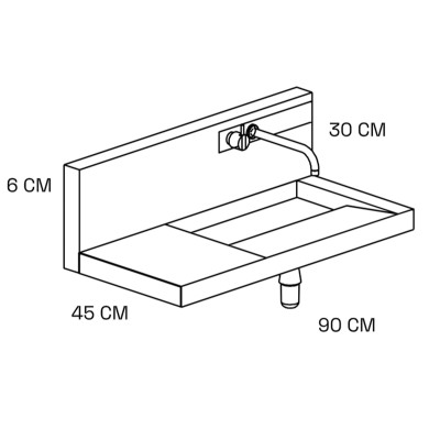 Umywalka Rapsel Pamplona 90 cm drewno bukowe + stal nierdzewna