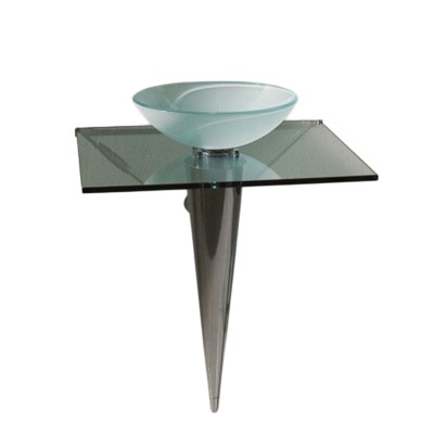 Rapsel Olimpia 70 glass sink with 80 cm crystal top and chromed foot