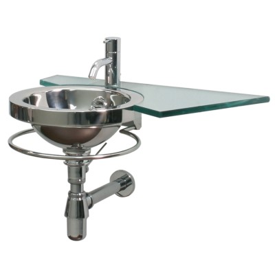 Rapsel Hanacqua stainless steel sink with 60 cm glass shelf