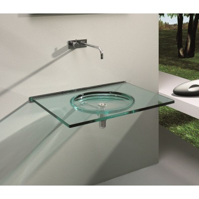 Lavabo de cristal de pared Rapsel Nost de 80 cm