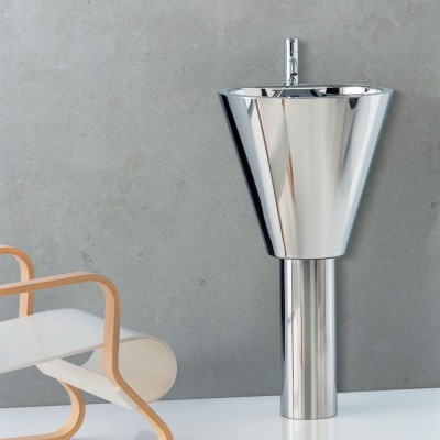 Lavabo sur pied Rapsel Euclide 50 cm en acier inoxydable