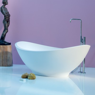 Rapsel Lavasca Mini-Freistehende Badewanne 180 cm, Samtweiß