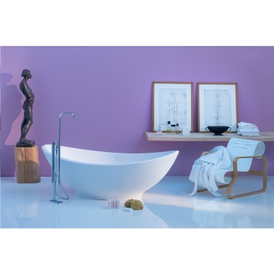 Rapsel Lavasca Mini-Freistehende Badewanne 180 cm, Samtweiß