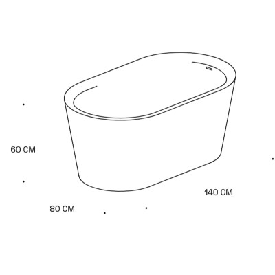 Rapsel Ofurò 140 cm freistehende Badewanne mit Latten aus sibirischer Lärche