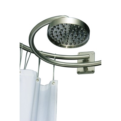 Rapsel Pluviae in shower structure with shower head and curtain