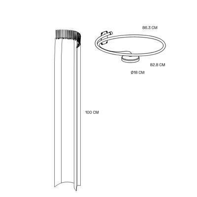 Rapsel Pluviae in shower structure with shower head and curtain