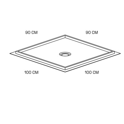 Rapsel Piattobase piatto doccia 90 x 100 cm acciaio inox incasso a filo