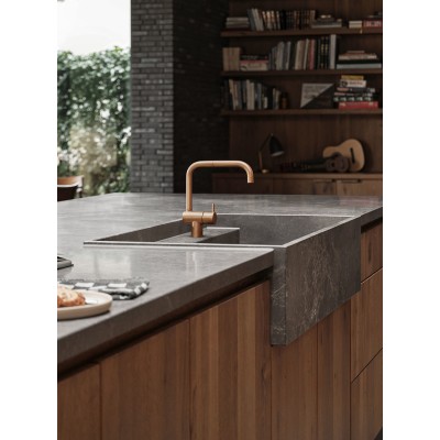 Grifo mezclador de cocina Vola KV1 - fregadero con caño giratorio doble