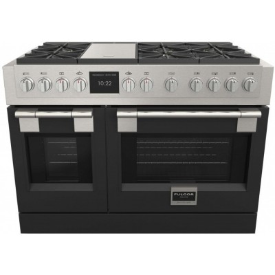 Fulgor fsrc 4807 2p mk 2f mbk professional gas kitchen sofia 122 cm black steel