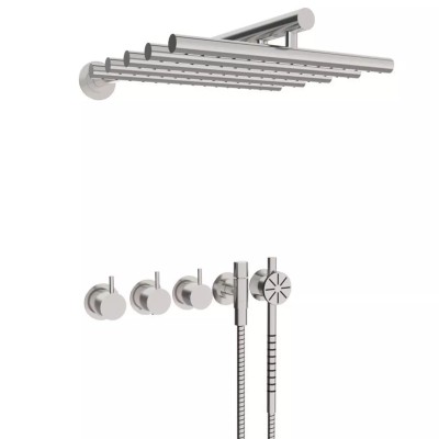 Vola 5471S-051 Einbau-Thermostat-Duschset + Duschkopf und Handbrause
