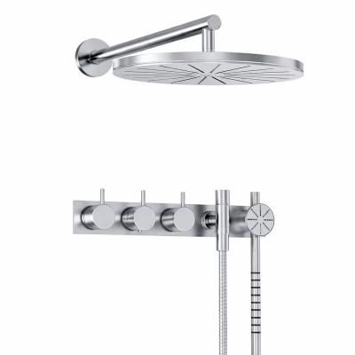 Vola 5475S-061 Einbau-Thermostatmischer + Duschkopf und Handbrause