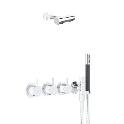 Vola 5471R-081D Einbau-Thermostatmischer + Duschkopf und Handbrause