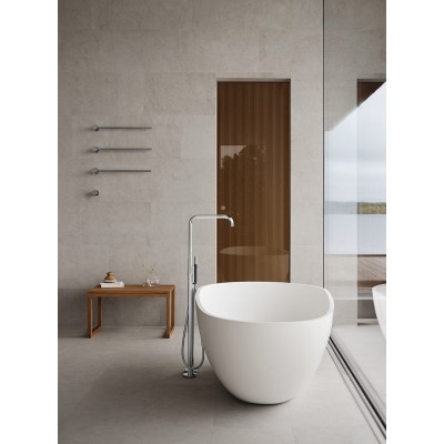 Vola FS1 floor-mounted mixer with hand shower for bathtub