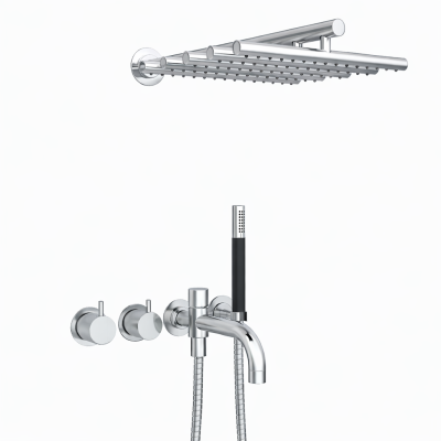 Mitigeur Vola 2441DT8-051 avec douchette et pommeau de douche pour baignoire