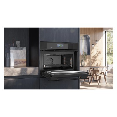 Four à micro-ondes encastrable Siemens cm936gcm1 iQ700, hauteur 45 cm, noir mat SL