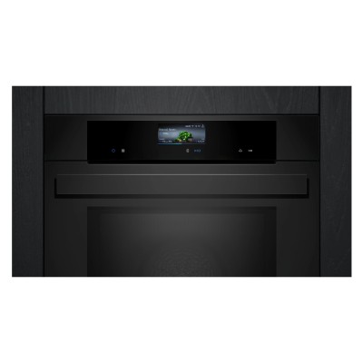 Four à micro-ondes combiné encastrable Siemens hm976gmm1 iQ700 60 cm noir mat SL
