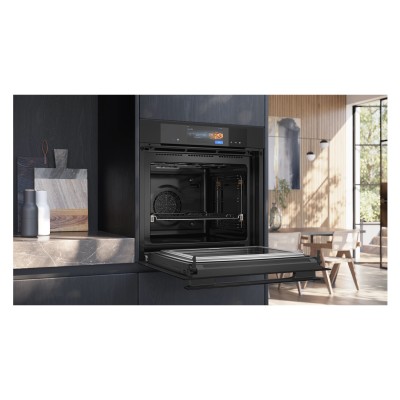 Siemens hn978gqm1 iQ700 Horno microondas y de vapor pirolítico empotrable de 60 cm, color negro, SL