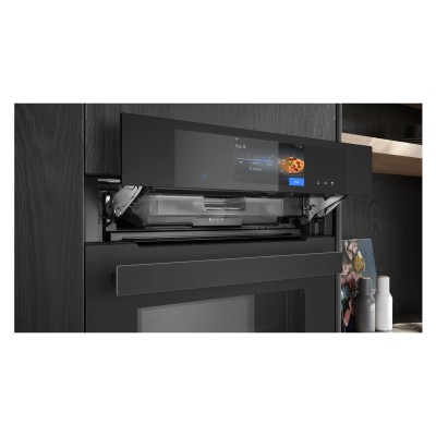 Siemens hn978gqm1 iQ700 Horno microondas y de vapor pirolítico empotrable de 60 cm, color negro, SL
