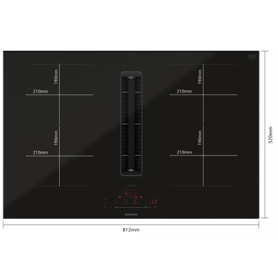 Siemens ed870hga6 induction hob with integrated hood 80 cm black SL