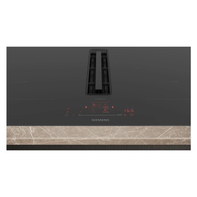 Placa de inducción Siemens ed877hga6 con campana integrada 80 cm negra SL