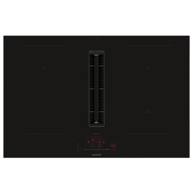 Plaque à induction Siemens ED877HGA7 avec hotte intégrée 80 cm noir SL