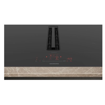 Placa de inducción Siemens ed877hga7 con campana integrada 80 cm negra SL