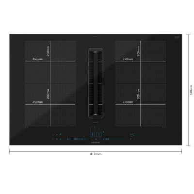 Placa de inducción Siemens ex870nga6 con campana integrada 80 cm negra SL