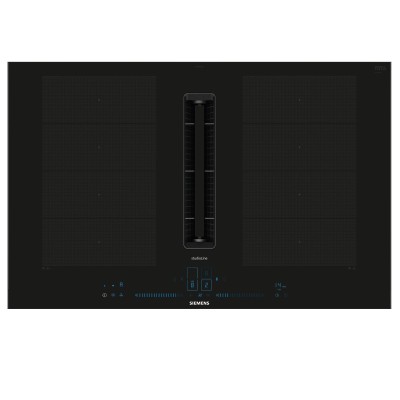 Siemens ex877nga6 induction hob with integrated hood 80 cm black SL
