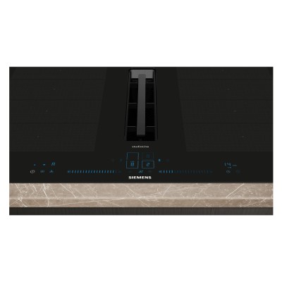 Plaque à induction Siemens EX877NGA6 avec hotte intégrée 80 cm noir SL