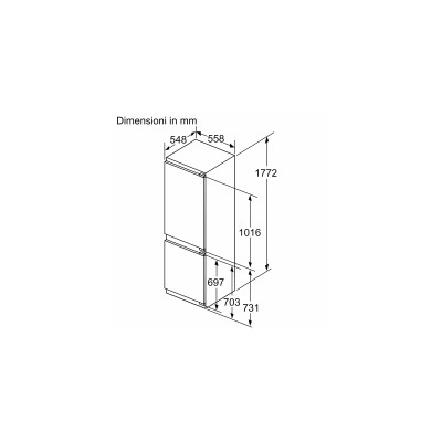 Siemens ki86nsdb0 iQ500 frigorifero congelatore da incasso h 177 cm SL