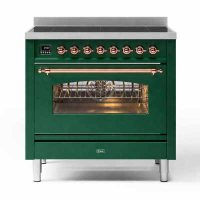 Ilve p09n-eg 90cm emerald green induction countertop cooker