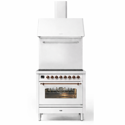 Ilve p09n-wh induction countertop cooker + 90 cm white hood